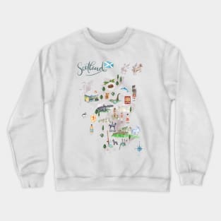 Illustrated Map of Scotland Crewneck Sweatshirt